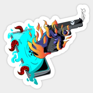 Shooting Hand Illustration Sticker